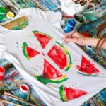 Acritela Roseta 30cc En Todos Los Colores Pintando Una Camisa Con Acritela