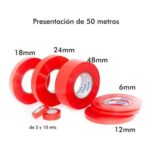 Cinta Doble Faz Poliester Soco Rojo En Varias Medidas Con Descripcion