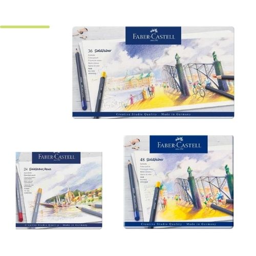 Colores Faber Castell Goldfaber De Caja Metalica X48 X36 Y 24 Portada