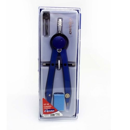 Compas Metalico Marca Gipao Unidad Azul Con Caja