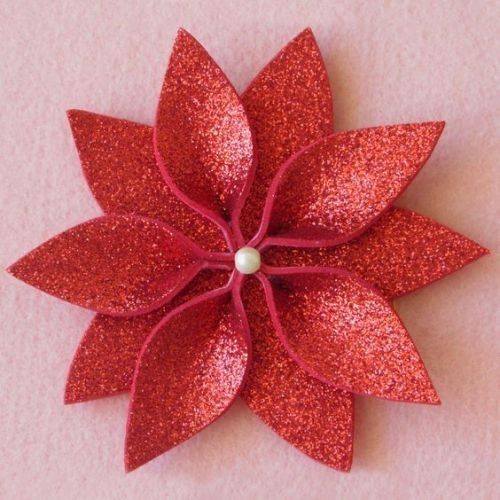 Fomi Escarchado Gipao Tamano Carta De Todos Los Colores Flor Roja
