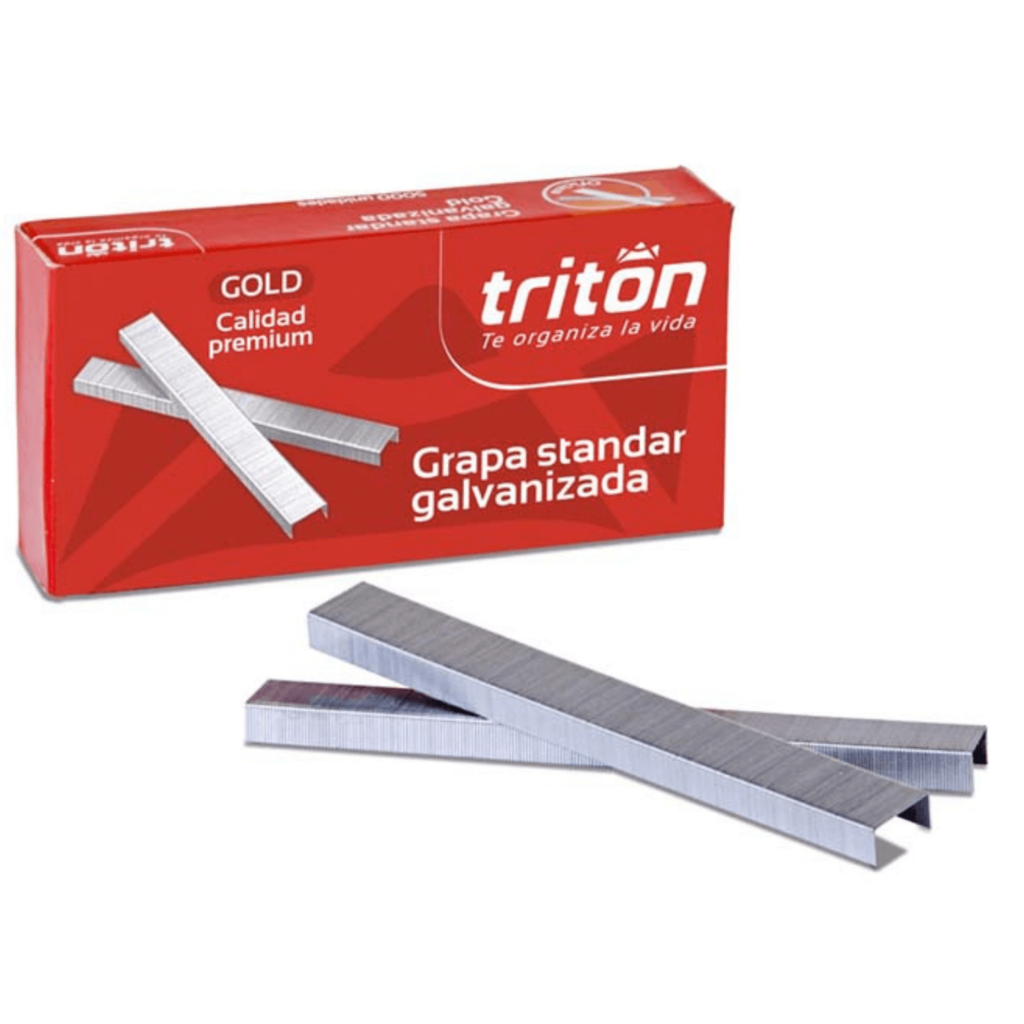 Gancho Cosedora Triton Standar Cobrizado y Galvanizado presentacion caja Panafargo