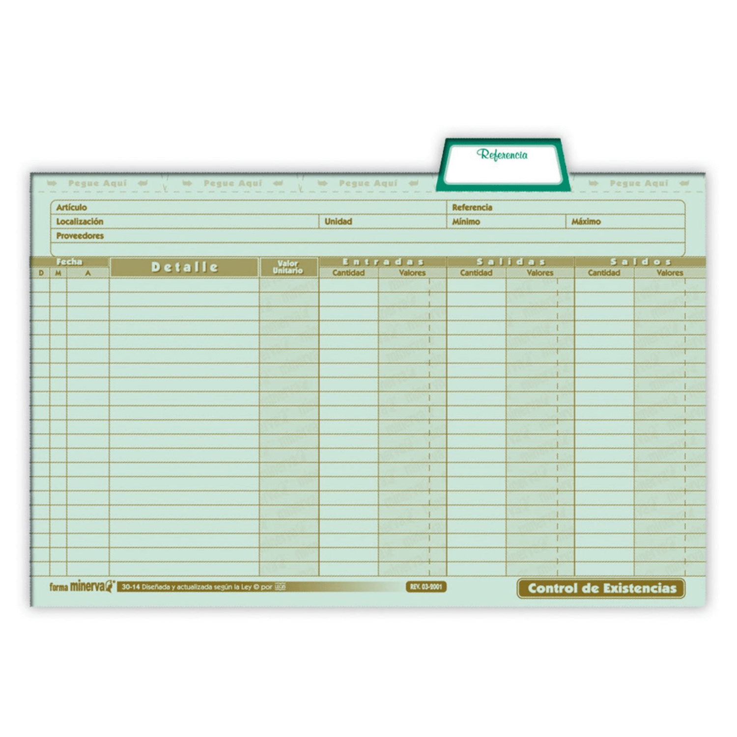 Kardex Para Control De Existencias Por 100 Hojas Ejemplo Panafargo