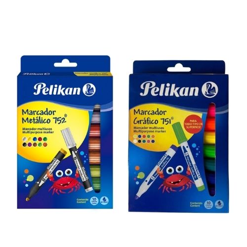 Marcador Grafico Pelikan En Colores Metalicos Y Primarios Portada