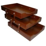 Papeleras Bandeja De Escritorio En Madera De 1 2 y 3 Puestos Muestra 3 Puestos
