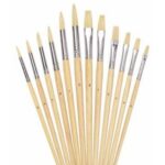 Pincel Chino Plano de varios tamanos de diferentes tamanos separados