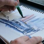 Pincel Recargable De Agua De Faber Castell Pintando Un Dibujo