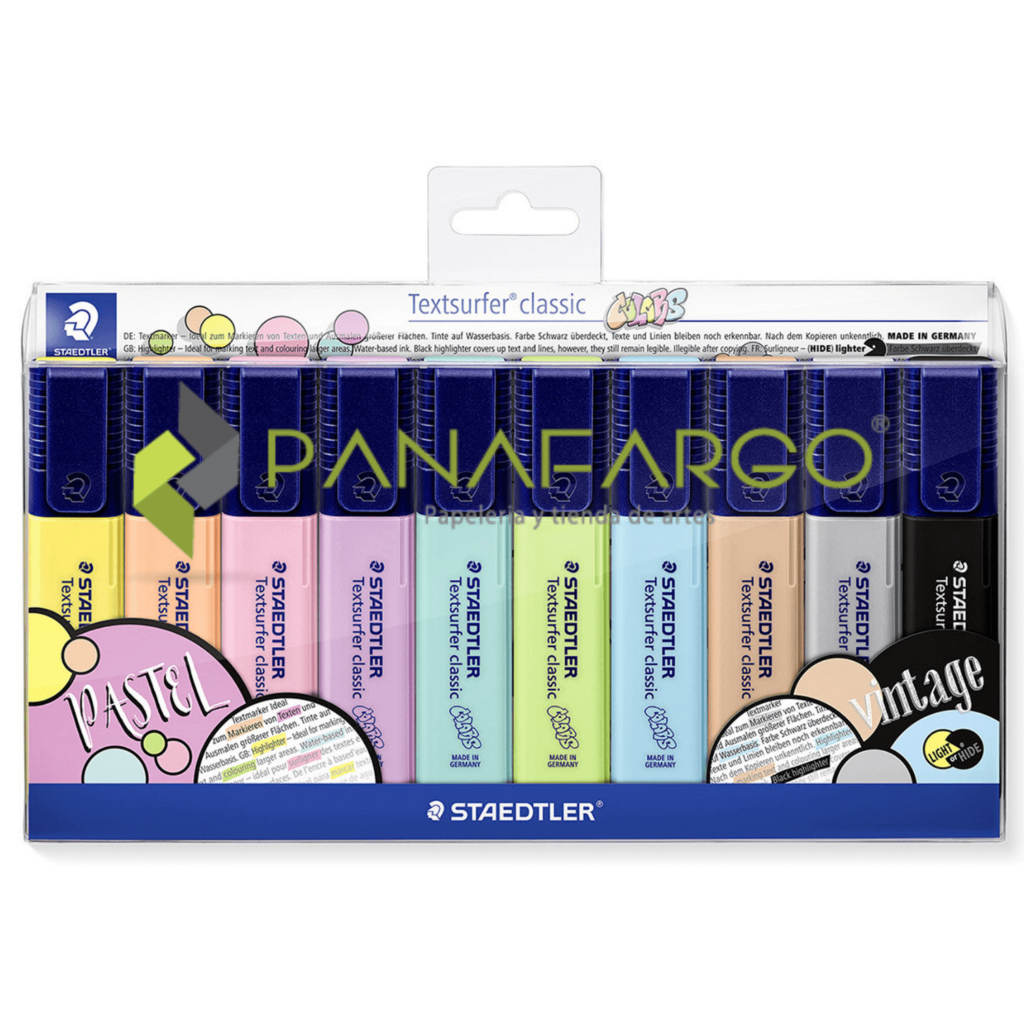 Resaltador Pastel Staedtler X 10 Estuche Panafargo