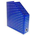 Revistero De Carton Forrado Industrial En Varios Colores Azul De Lado 2