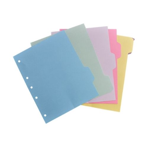 Separador De Hojas De Colores En Cartulina Portada Muestra Azul En Frente