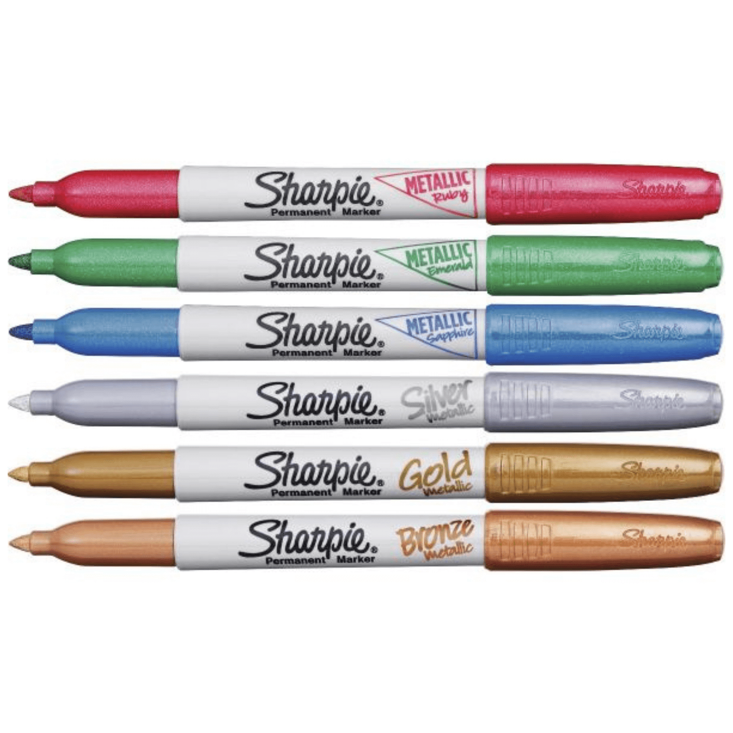 Sharpie Metalico Marcador Punta Delgada 5 Colores Panafargo