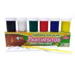 Tempera Parchesitos De Todos Los Colores Prensetados De Manera Revista