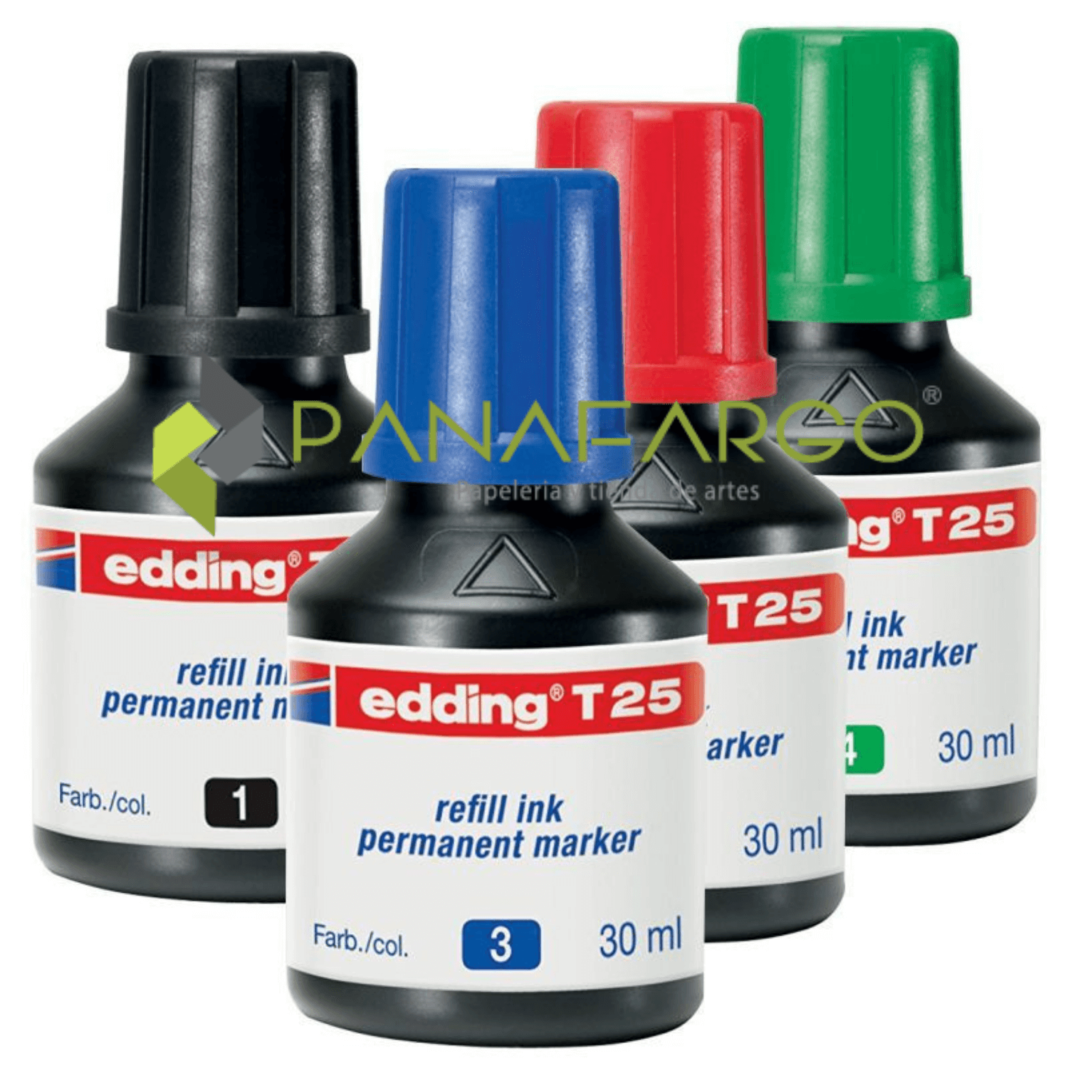 Tinta Edding Para Marcador Permanente 30 ml 4 colores Panafargo