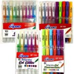 boligrafo gel glitter y fluorescente