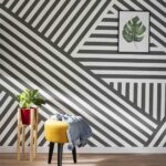 muro pintado usando cinta adhesiva de enmascarar