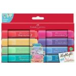 resaltador faber castell textliner pastel y metalizados x 8