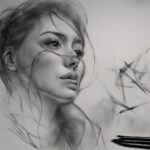 retrato con carboncillo vegetal