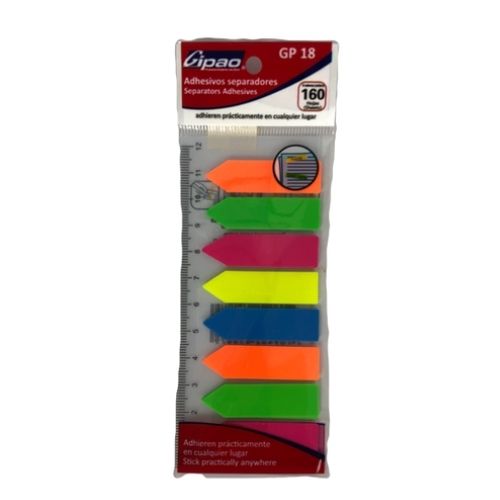 separadores adhesivos gipao en paquete de varios colores paquete 8x25 1