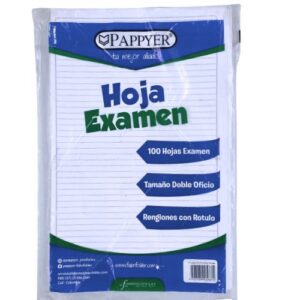 hojas de examen doble oficio rayas x