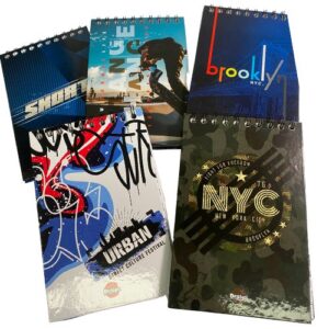 libreta argollada pasta dura estampada masculina